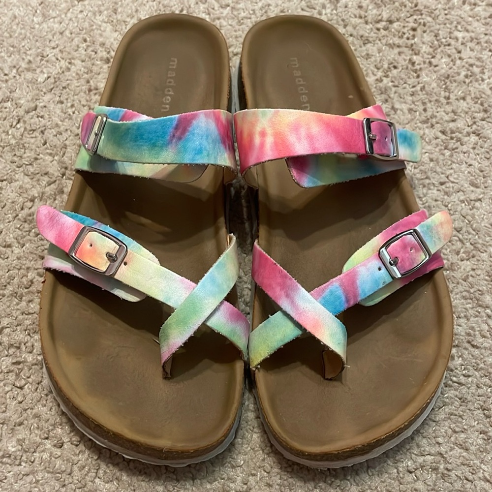 Madden Girl size 4. Rainbow Print sandals